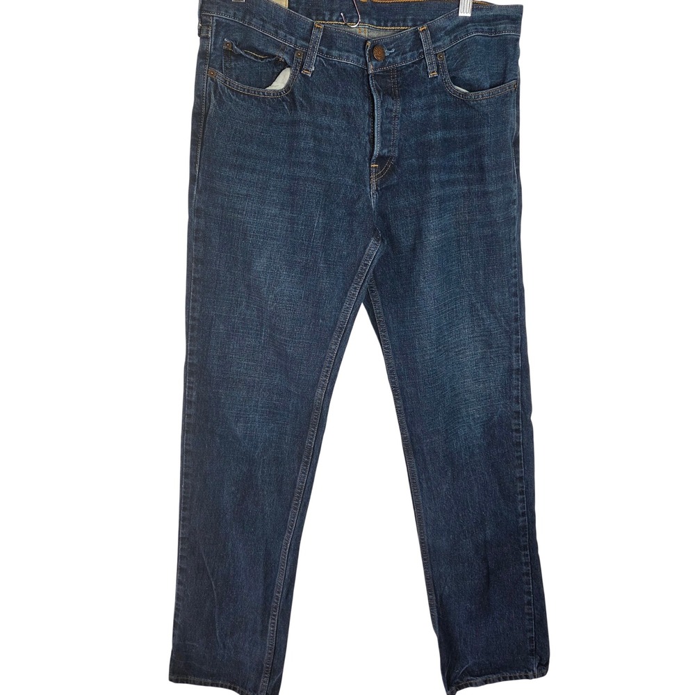Hollister Classic Straight Jeans Mens Relaxed Medium Wash Y2K Denim 34x34